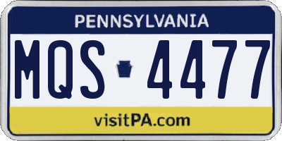 PA license plate MQS4477
