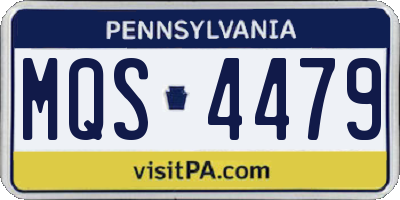 PA license plate MQS4479