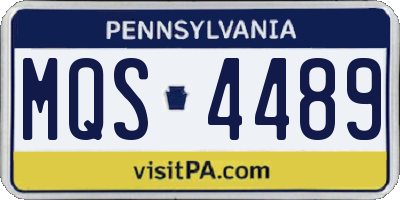 PA license plate MQS4489