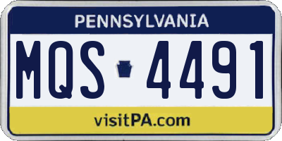 PA license plate MQS4491