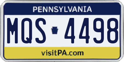 PA license plate MQS4498