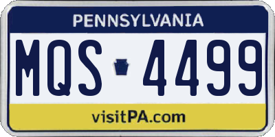 PA license plate MQS4499