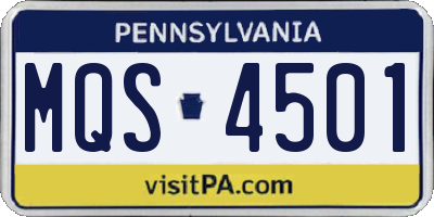 PA license plate MQS4501
