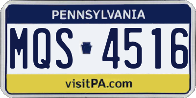 PA license plate MQS4516