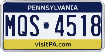 PA license plate MQS4518