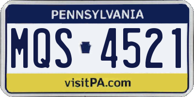 PA license plate MQS4521