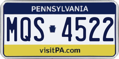 PA license plate MQS4522