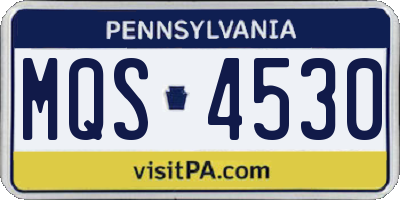 PA license plate MQS4530