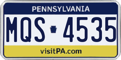 PA license plate MQS4535