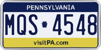 PA license plate MQS4548
