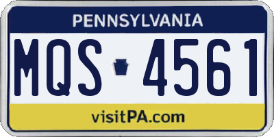 PA license plate MQS4561