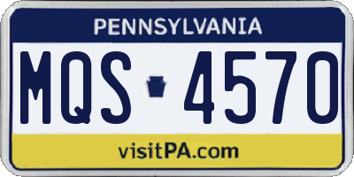 PA license plate MQS4570