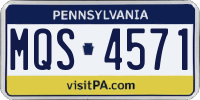 PA license plate MQS4571