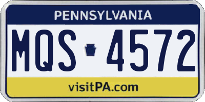 PA license plate MQS4572