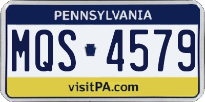 PA license plate MQS4579