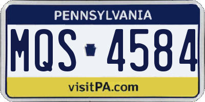 PA license plate MQS4584