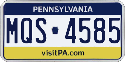 PA license plate MQS4585