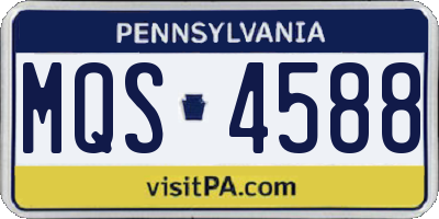 PA license plate MQS4588