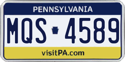 PA license plate MQS4589