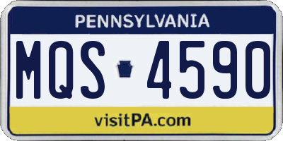 PA license plate MQS4590