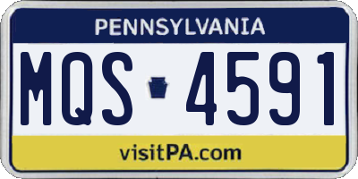 PA license plate MQS4591