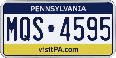 PA license plate MQS4595