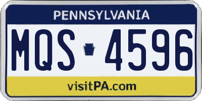 PA license plate MQS4596