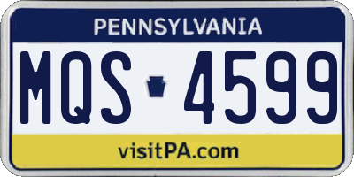 PA license plate MQS4599