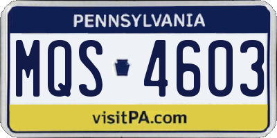 PA license plate MQS4603