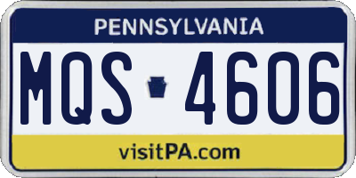 PA license plate MQS4606