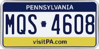 PA license plate MQS4608