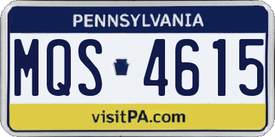 PA license plate MQS4615