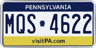 PA license plate MQS4622