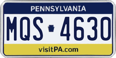 PA license plate MQS4630