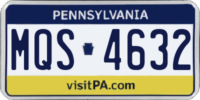 PA license plate MQS4632