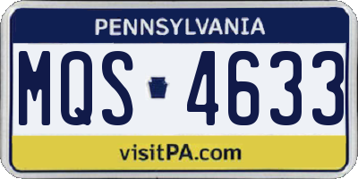 PA license plate MQS4633