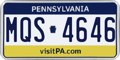 PA license plate MQS4646