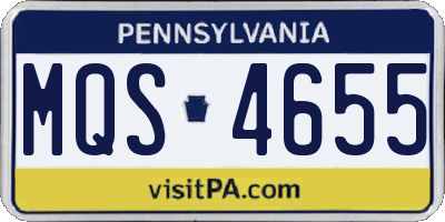 PA license plate MQS4655