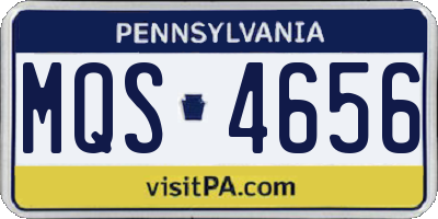 PA license plate MQS4656