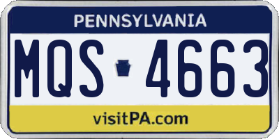PA license plate MQS4663