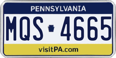 PA license plate MQS4665