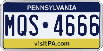 PA license plate MQS4666
