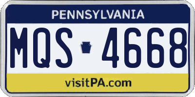 PA license plate MQS4668