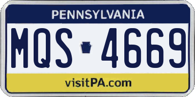 PA license plate MQS4669