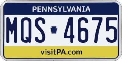 PA license plate MQS4675