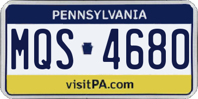 PA license plate MQS4680