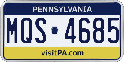 PA license plate MQS4685