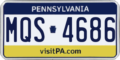 PA license plate MQS4686