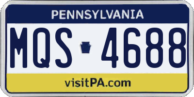 PA license plate MQS4688