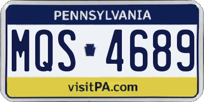 PA license plate MQS4689
